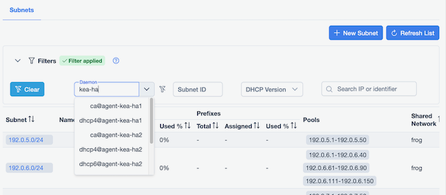 Stork screenshot showing auto-complete